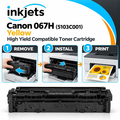 Canon 067H (5103C001) Yellow High Yield Compatible Toner Cartridge