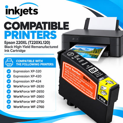 Epson 220XL (T220XL120) Black High-Yield Remanufactured Ink Cartridge