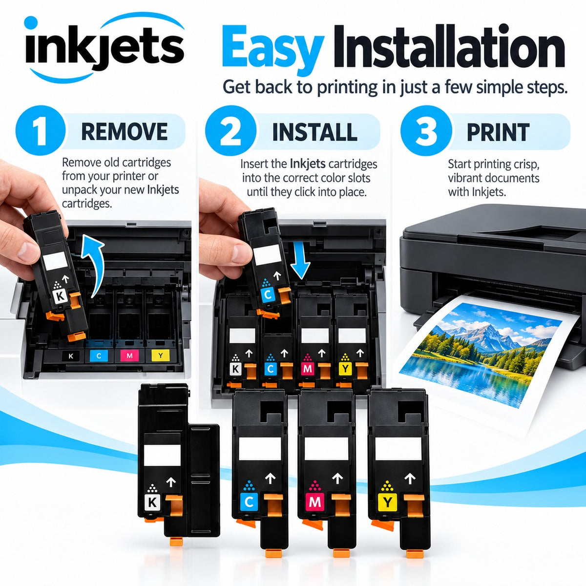 Xerox Phaser 6022 / WorkCentre 6027 Compatible Toner Cartridge 4-Pack Combo