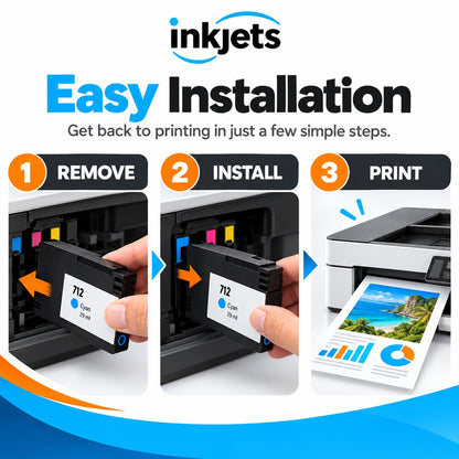 Remanufactured HP 712 Standard Yield Cyan Ink Cartridge