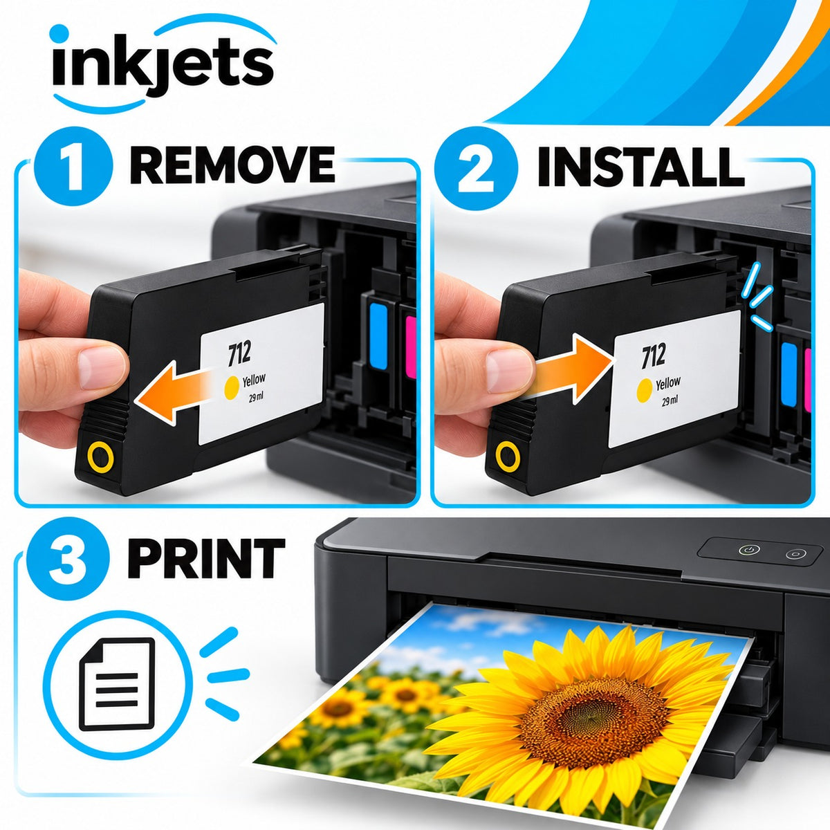 Remanufactured HP 712 Standard Yield Yellow Ink Cartridge