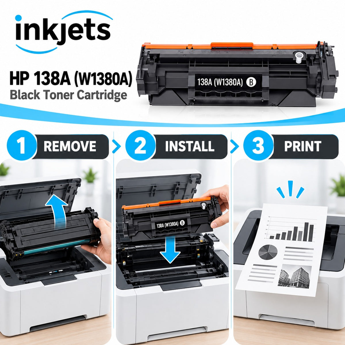 Compatible HP 138A (W1380A) Standard Yield Black Toner Cartridge