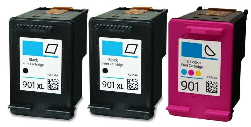 HP 901XL & 901 Remanufactured Ink Cartridge 3-Pack Combo