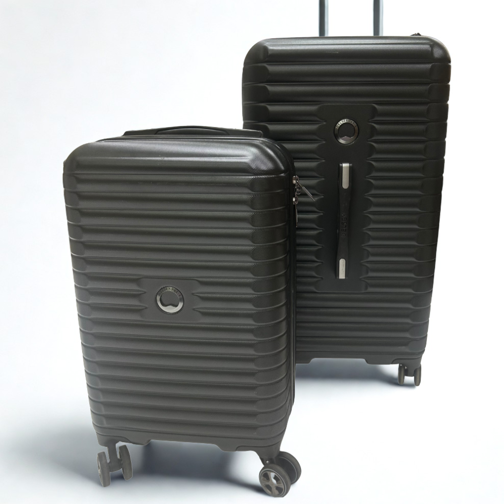 Delsey Paris 2‑Piece Hardside Trunk Luggage Set – Black