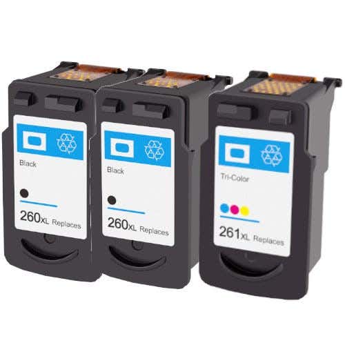 Canon PG-260XL & CL-261XL Remanufactured High Yield Ink Cartridge 3-Pack Combo