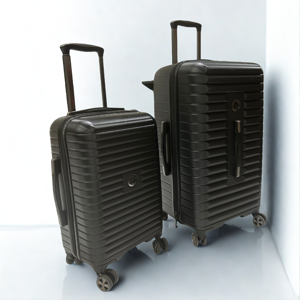 Delsey Paris 2‑Piece Hardside Trunk Luggage Set – Black