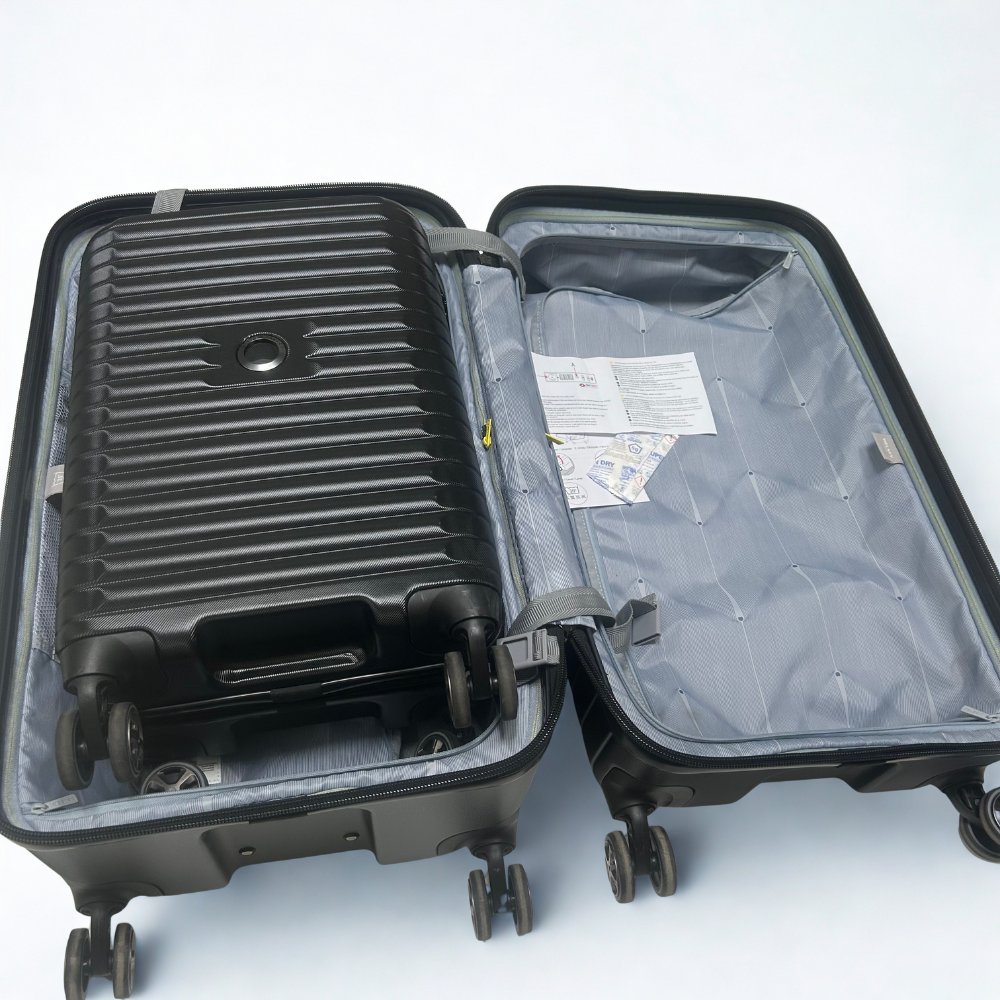 Delsey Paris 2‑Piece Hardside Trunk Luggage Set – Black