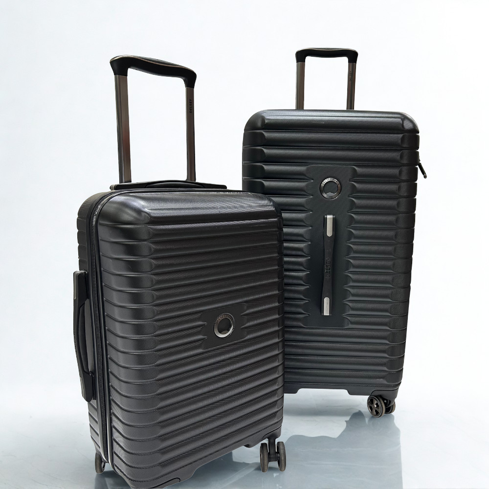 Delsey Paris 2‑Piece Hardside Trunk Luggage Set – Black