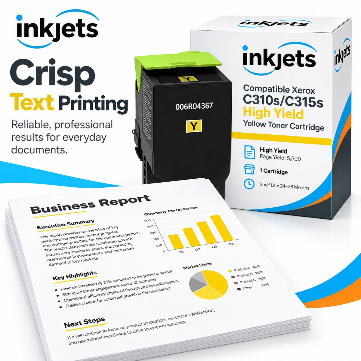 Compatible Xerox C310s/C315s High Yield Yellow Toner Cartridge