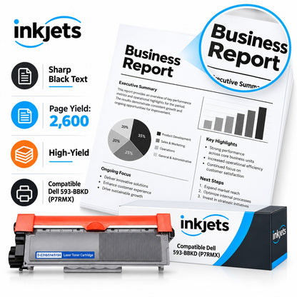 Dell 593-BBKD (P7RMX) Black High-Yield Compatible Toner Cartridge