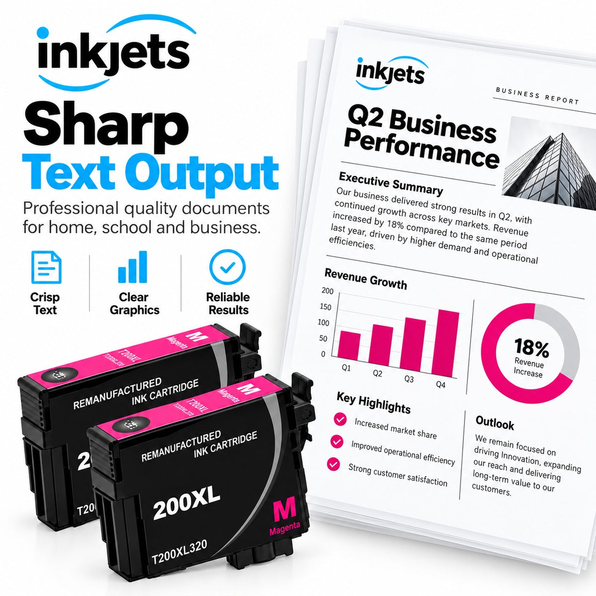 Epson 200XL (T200XL320) Magenta High-Yield Remanufactured Ink Cartridge Twin Pack