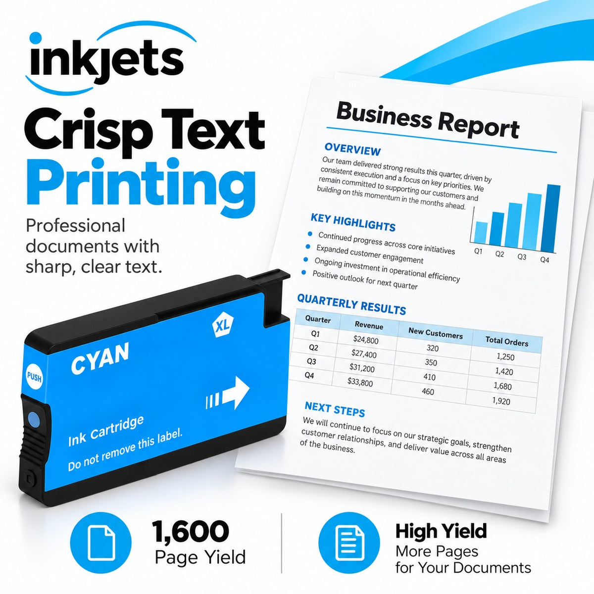 HP 962XL (3JA00AN) Cyan High-Yield Remanufactured Ink Cartridge