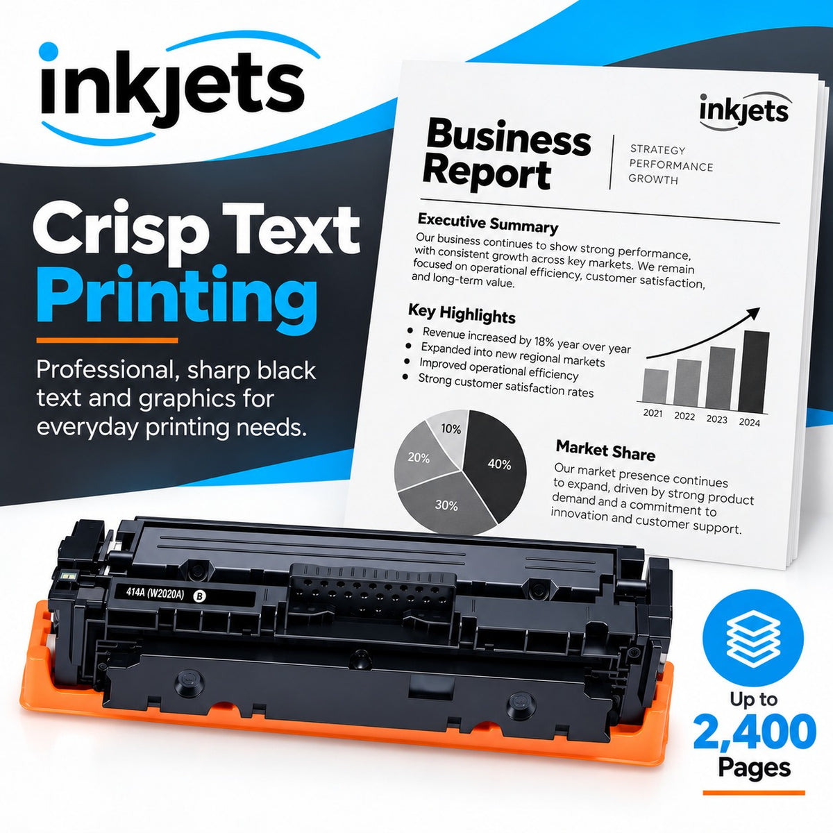 Compatible HP 414A (W2020A) Standard Yield Black Toner Cartridge