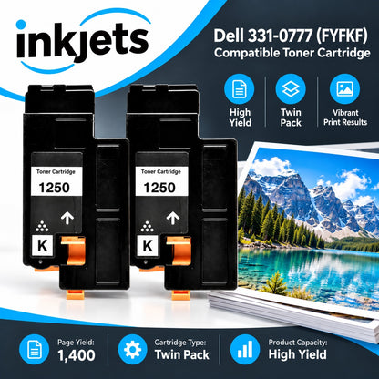 Dell 331-0777 (FYFKF) Cyan High-Yield Compatible Toner Cartridge Twin Pack