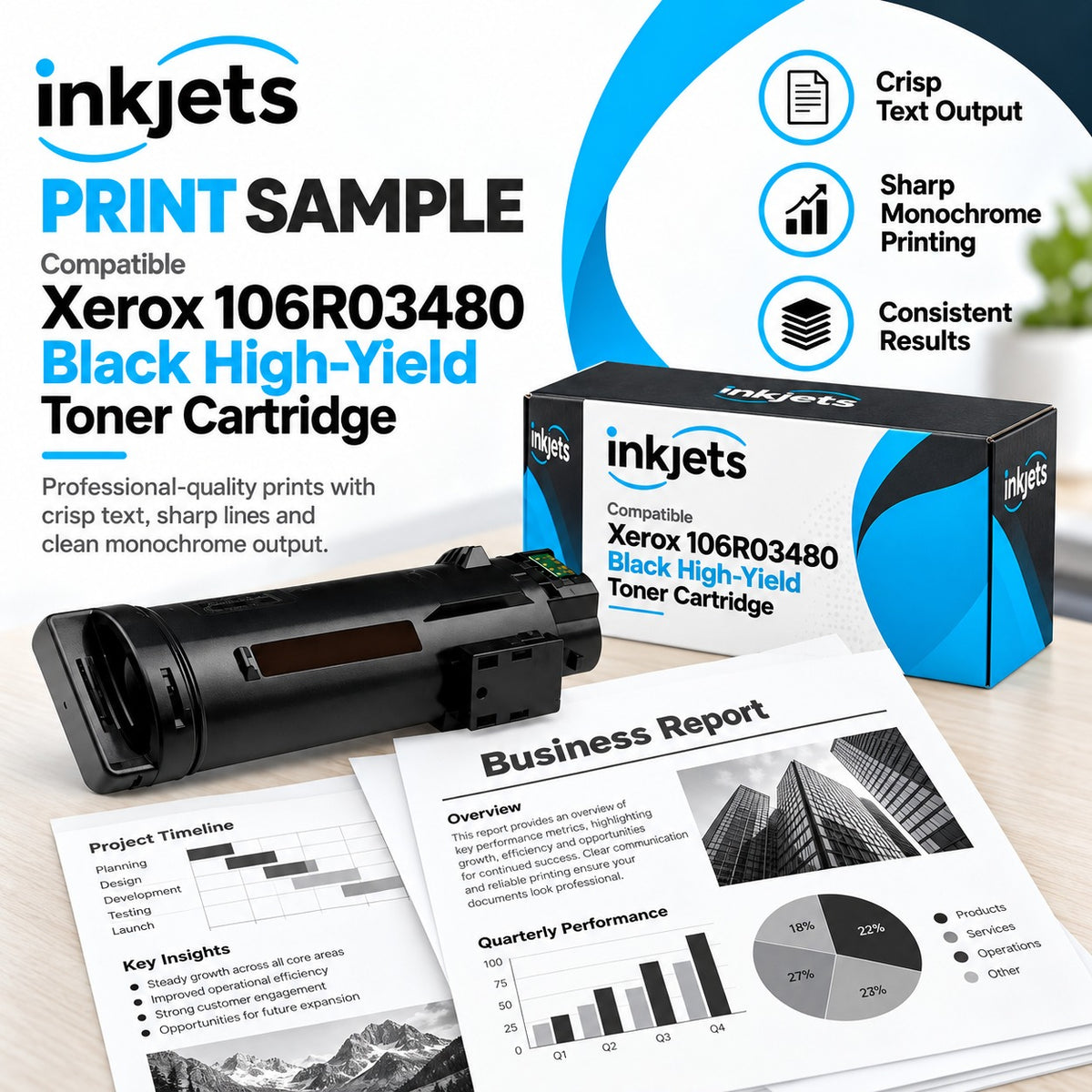 Xerox 106R03480 Black High-Yield Compatible Toner Cartridge