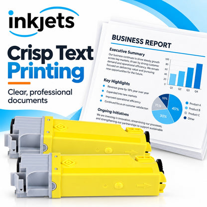 Dell 330-1438 (T108C) Yellow High-Yield Compatible Toner Cartridge Twin Pack