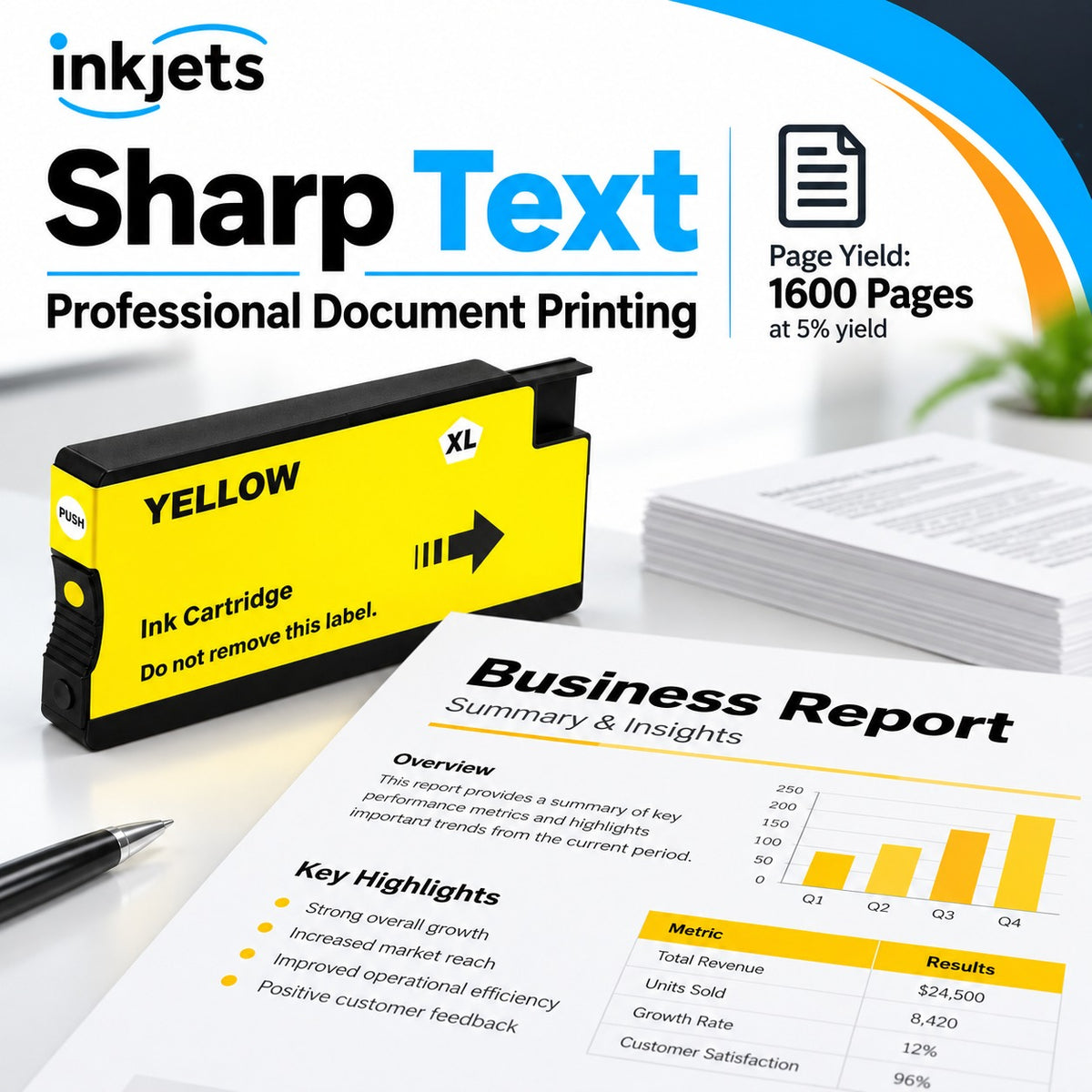 HP 962XL (3JA02AN) Yellow High-Yield Remanufactured Ink Cartridge