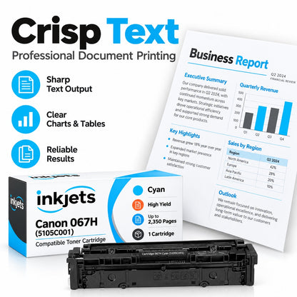 Canon 067H (5105C001) Cyan High Yield Compatible Toner Cartridge