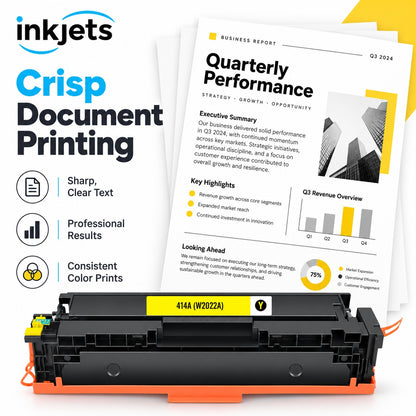Compatible HP 414A (W2022A) Standard Yield Yellow Toner Cartridge