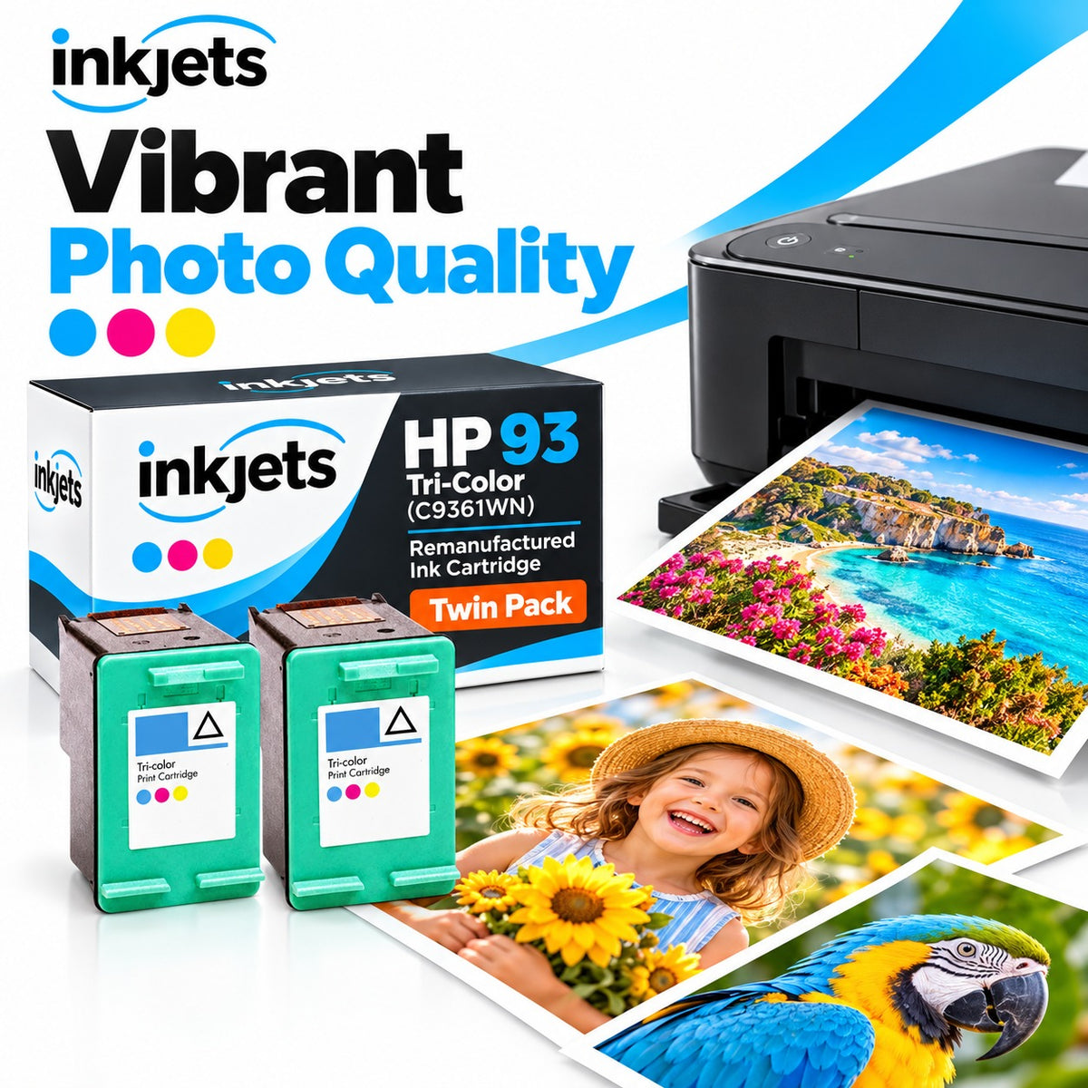 HP 93 Tri-Color (C9361WN) Remanufactured Ink Cartridge Twin Pack