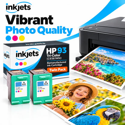 HP 93 Tri-Color (C9361WN) Remanufactured Ink Cartridge Twin Pack