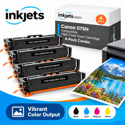 Canon 075H Compatible High-Yield Toner Cartridge 4-Pack Combo