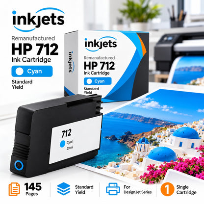 Remanufactured HP 712 Standard Yield Cyan Ink Cartridge
