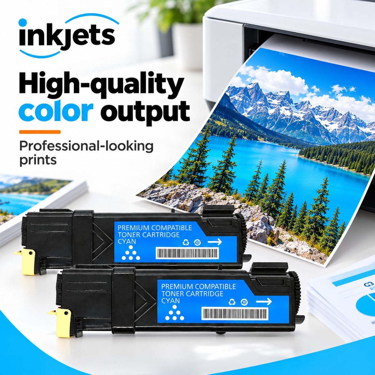 Dell 310-9060 (KU053) Cyan High-Yield Compatible Toner Cartridge Twin Pack