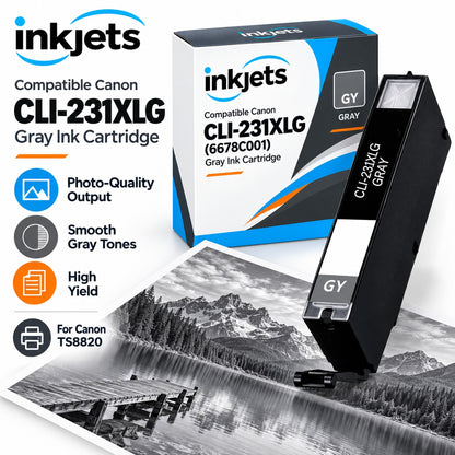 Compatible Canon CLI-231XLG (6678C001) High Yield Gray Ink Cartridge