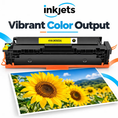 Compatible HP 414A (W2022A) Standard Yield Yellow Toner Cartridge