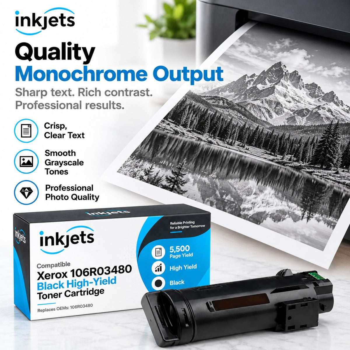 Xerox 106R03480 Black High-Yield Compatible Toner Cartridge