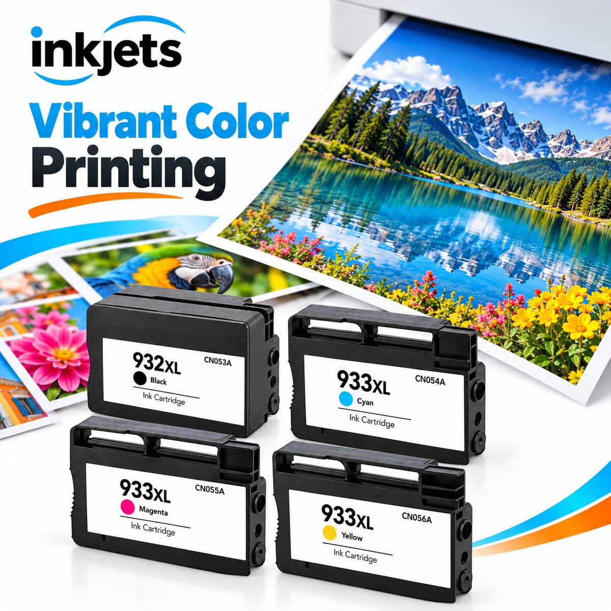 HP 932XL & 933XL High-Yield Remanufactured Ink Cartridge 4-Pack Combo