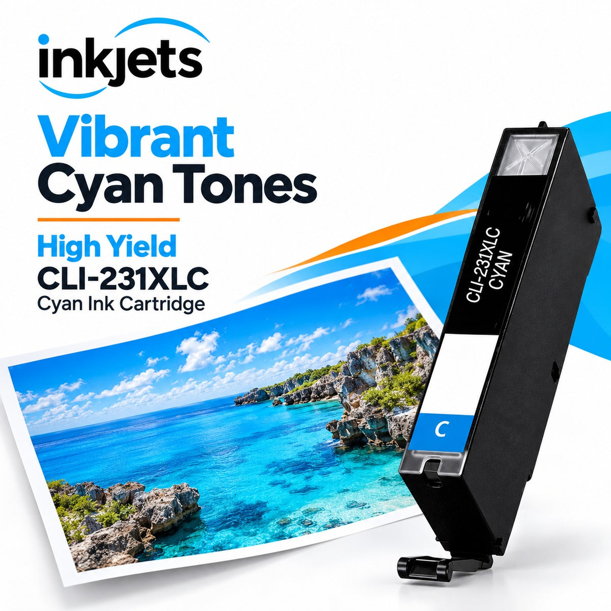 Compatible Canon CLI-231XLC (6675C001) High Yield Cyan Ink Cartridge