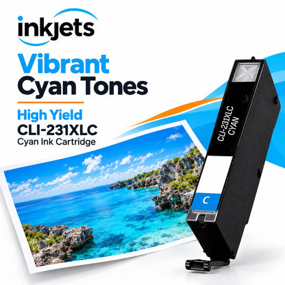 Compatible Canon CLI-231XLC (6675C001) High Yield Cyan Ink Cartridge