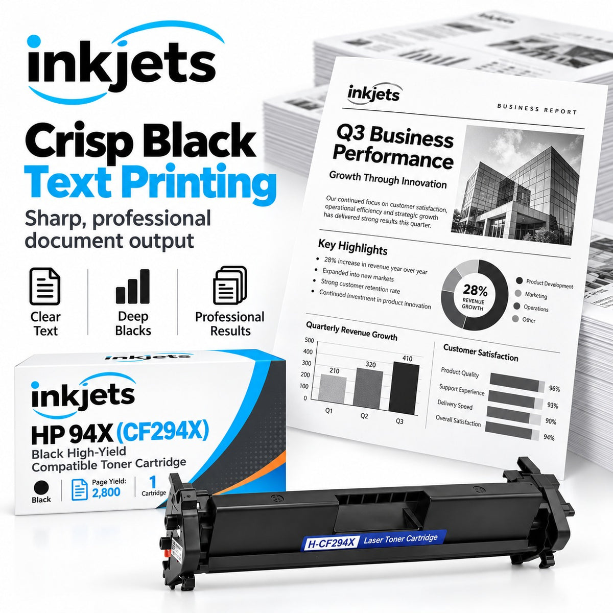 HP 94X (CF294X) Black High-Yield Compatible Toner Cartridge