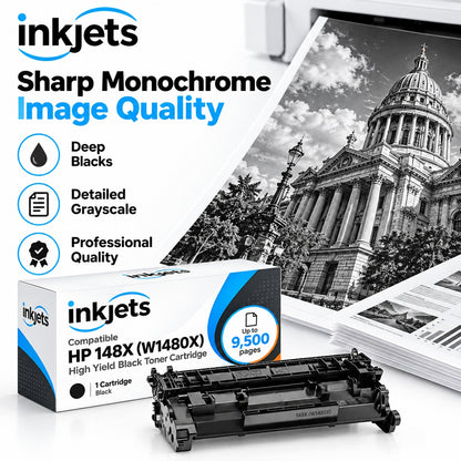 Compatible HP 148X (W1480X) High Yield Black Toner Cartridge