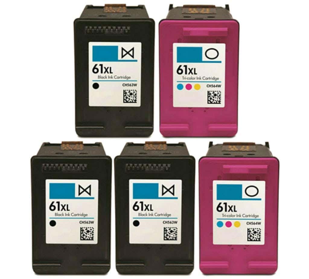 HP 61XL High-Yield Remanufactured Ink Cartridge 5-Pack Combo