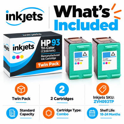 HP 93 Tri-Color (C9361WN) Remanufactured Ink Cartridge Twin Pack