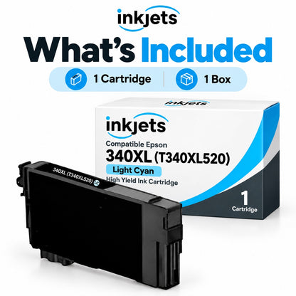 Compatible Epson 340XL (T340XL520) Light Cyan High Yield Ink Cartridge