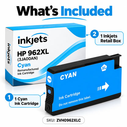 HP 962XL (3JA00AN) Cyan High-Yield Remanufactured Ink Cartridge