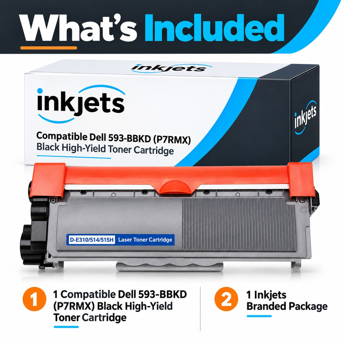 Dell 593-BBKD (P7RMX) Black High-Yield Compatible Toner Cartridge