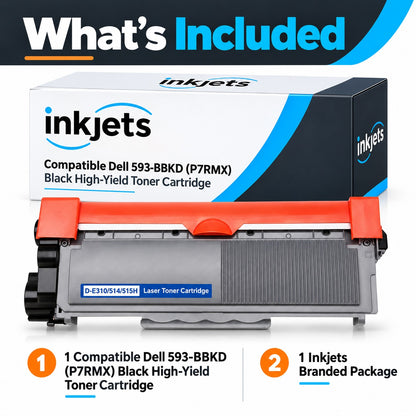 Dell 593-BBKD (P7RMX) Black High-Yield Compatible Toner Cartridge