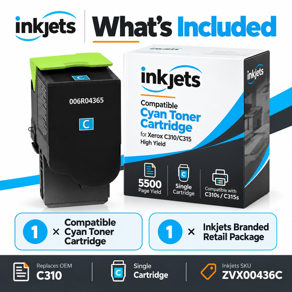 Compatible Xerox C310s/C315s High Yield Cyan Toner Cartridge