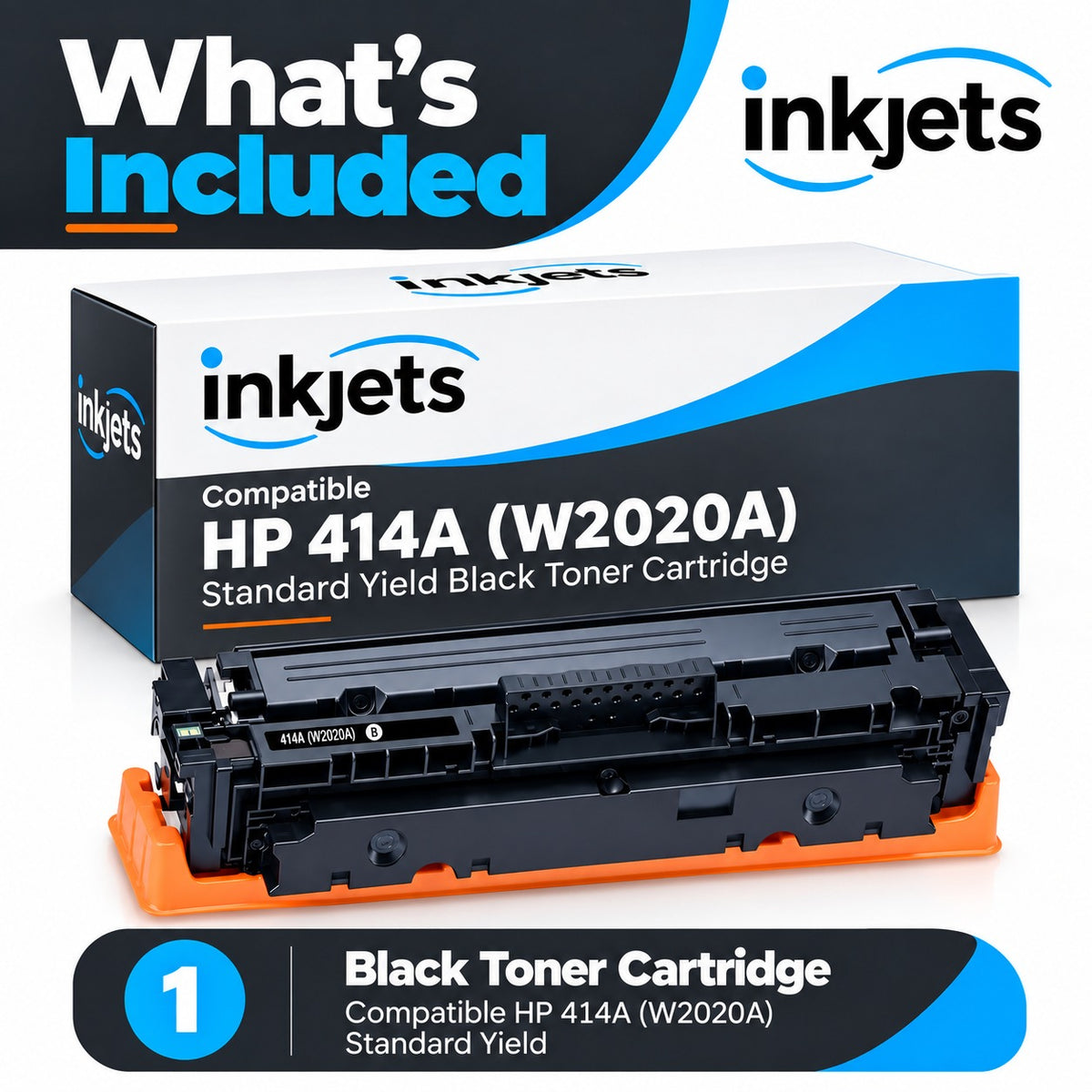 Compatible HP 414A (W2020A) Standard Yield Black Toner Cartridge
