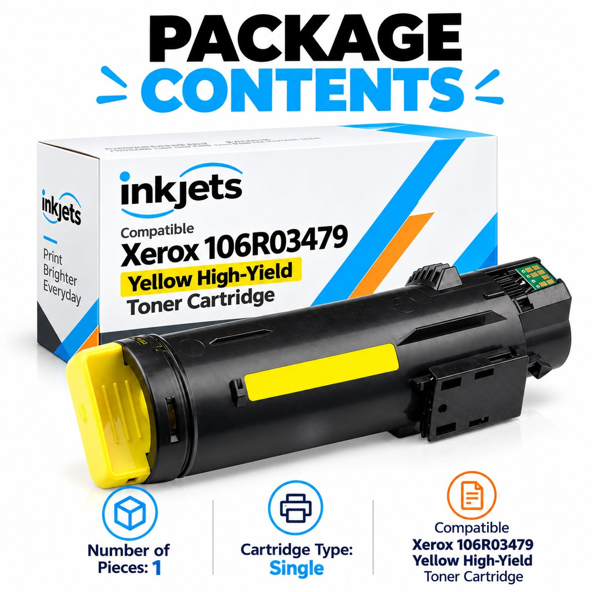 Xerox 106R03479 Yellow High-Yield Compatible Toner Cartridge
