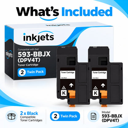 Dell 593-BBJX (DPV4T) Black Compatible Toner Cartridge Twin Pack
