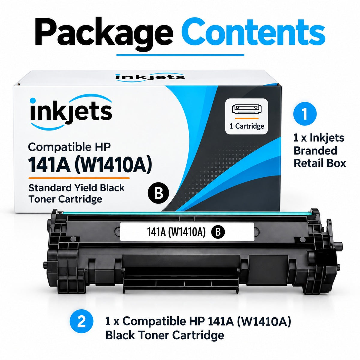 Compatible HP 141A (W1410A) Standard Yield Black Toner Cartridge