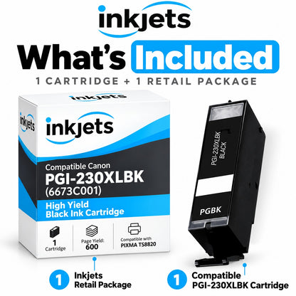 Compatible Canon PGI-230XLBK (6673C001) High Yield Black Ink Cartridge