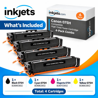 Canon 075H Compatible High-Yield Toner Cartridge 4-Pack Combo