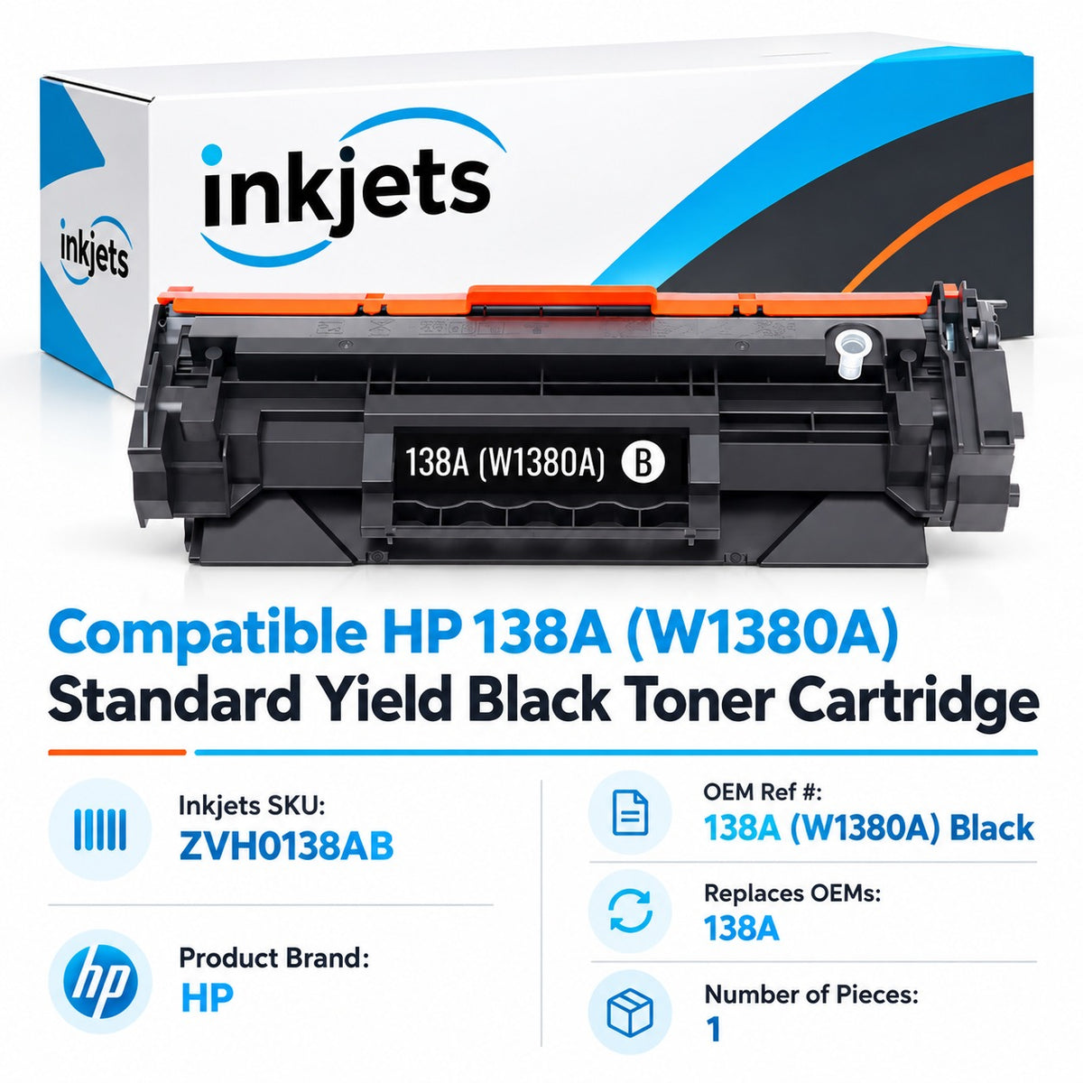 Compatible HP 138A (W1380A) Standard Yield Black Toner Cartridge
